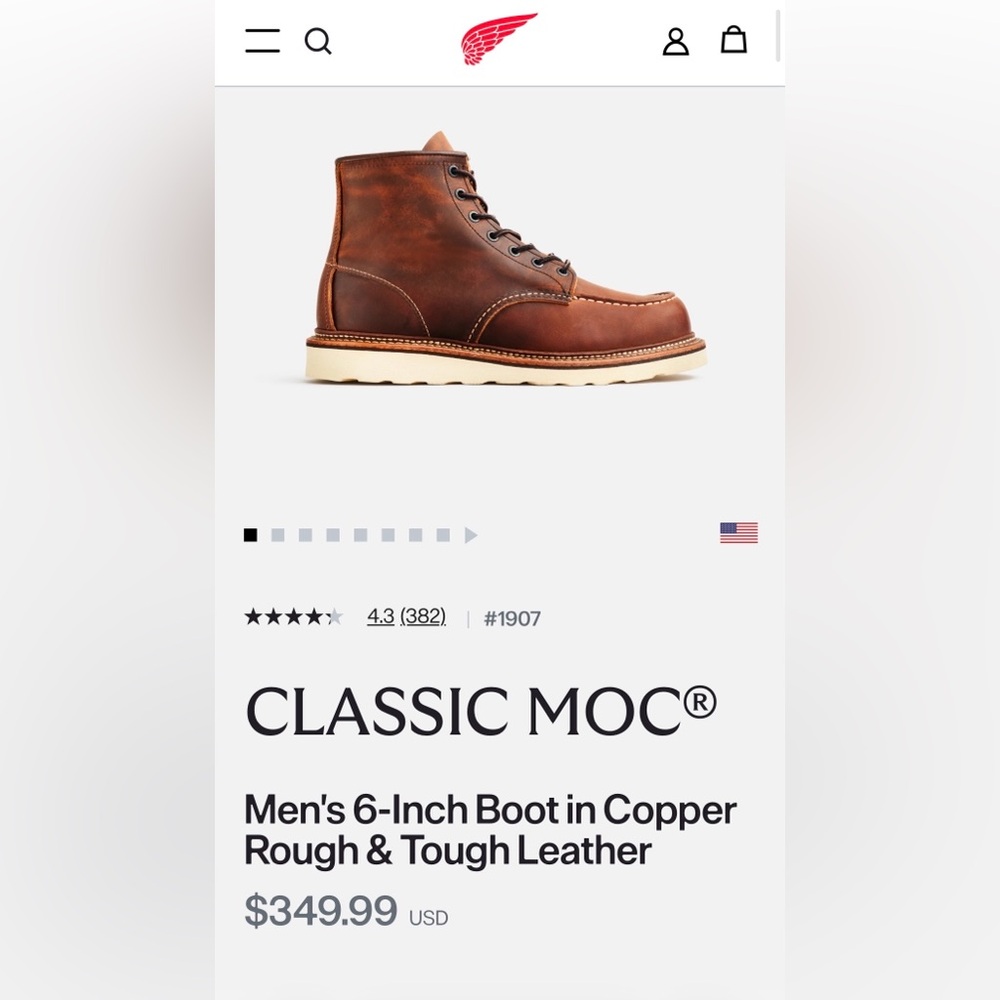 Red Wing Brown Moc Toe Boots
M 7.5